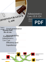 Administrative Law. Session 6 Good Governance Accountability and Expeditimous Action