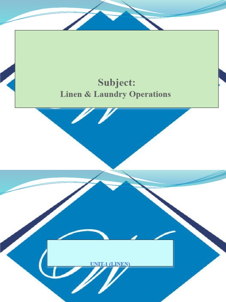 National Laundry Linen Operations Guide | PDF | Washing Machine ...