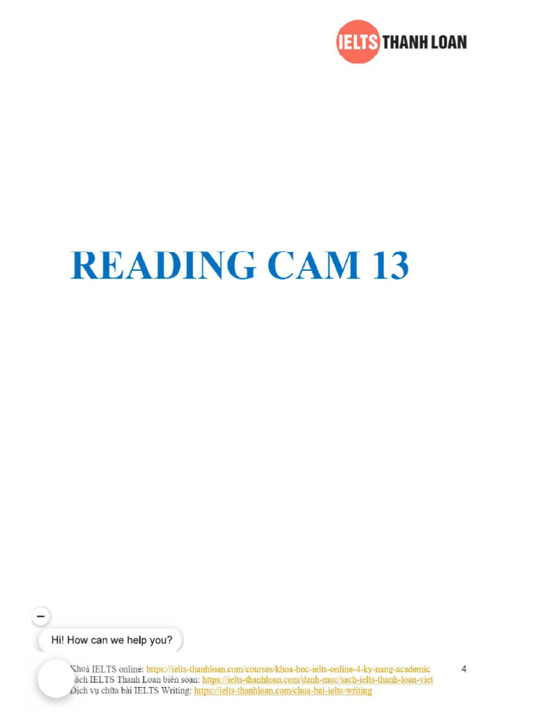 Giải Đề Reading Cam 13 | PDF