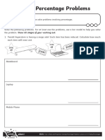 Differentiated Percentage Problems Activity Sheet