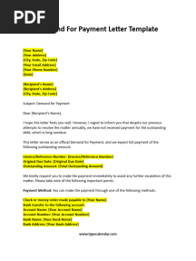 Demand For Payment Letter PDF