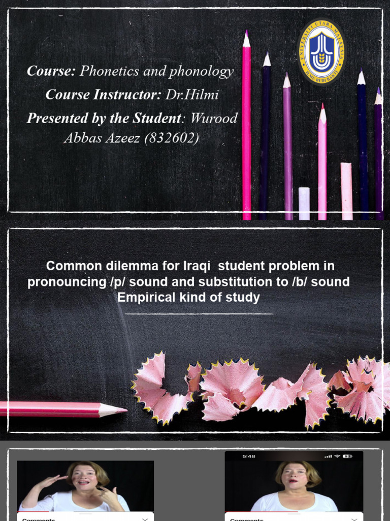 Iraqi Students' Struggles with /p/ Sound | PDF | Arabic | English Language
