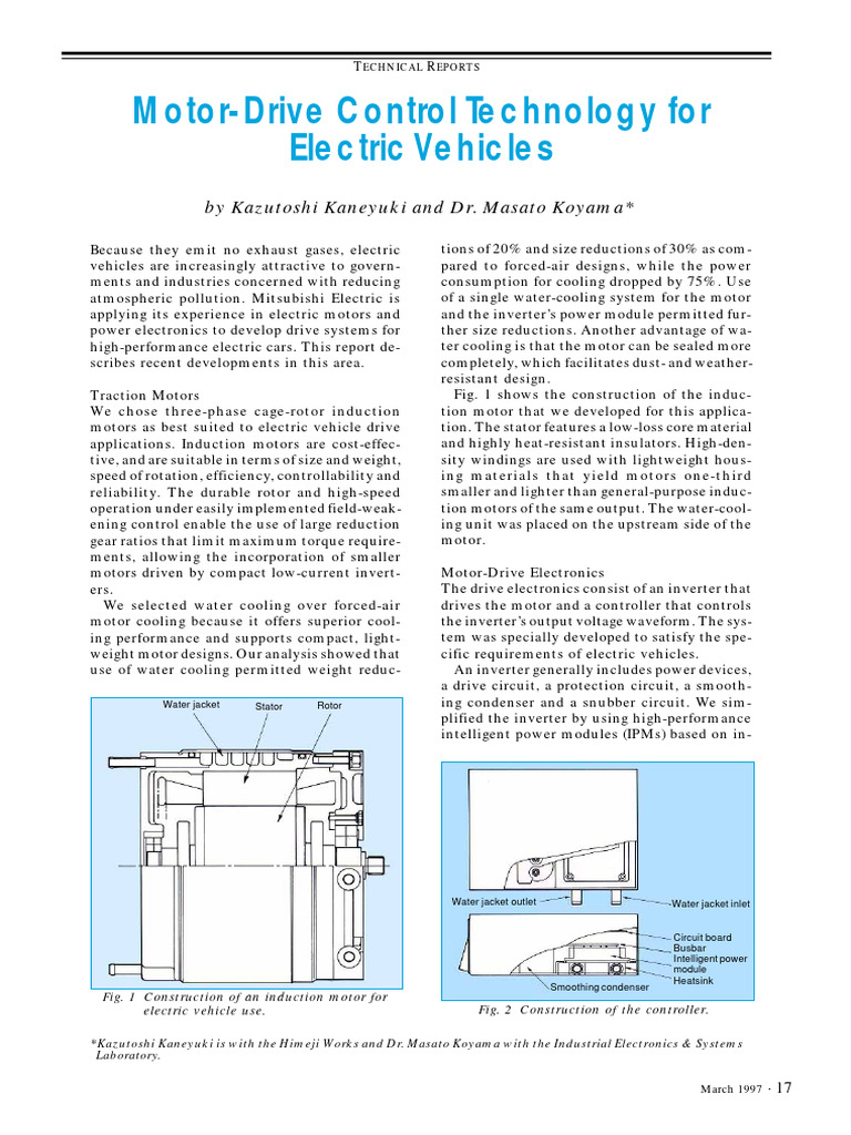 Electric Vehicle Motor-Drive Technology | PDF | Electric Motor | Power ...