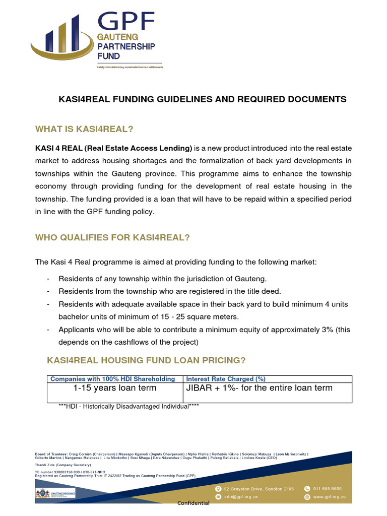Kasi4Real Funding Guidelines 2019 | PDF | Business | Law