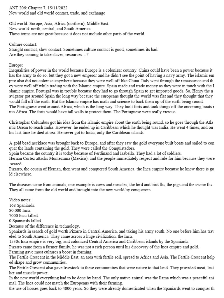 new-world-contact-trade-exchange-notes-pdf-inca-empire