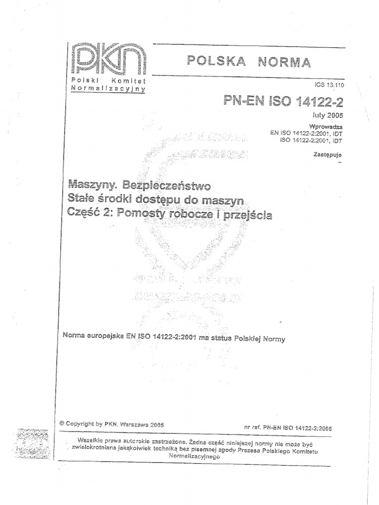 PN-EN-14122-2-pomosty Robocze I Przejścia | PDF
