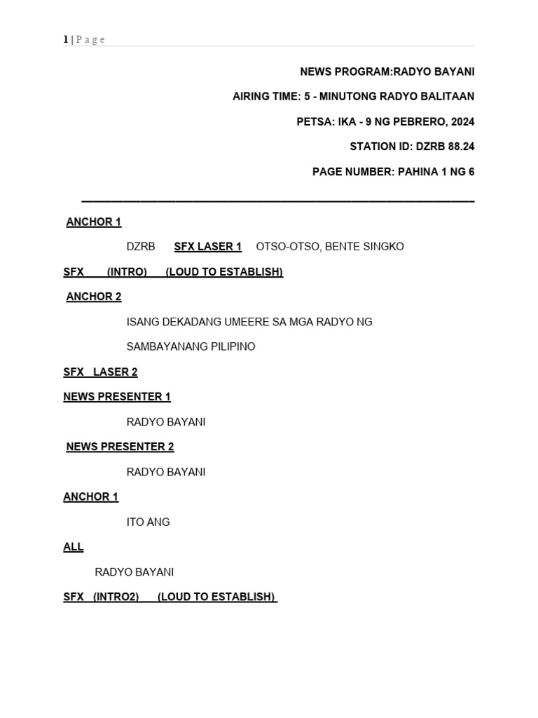 RBSW Filipino | PDF
