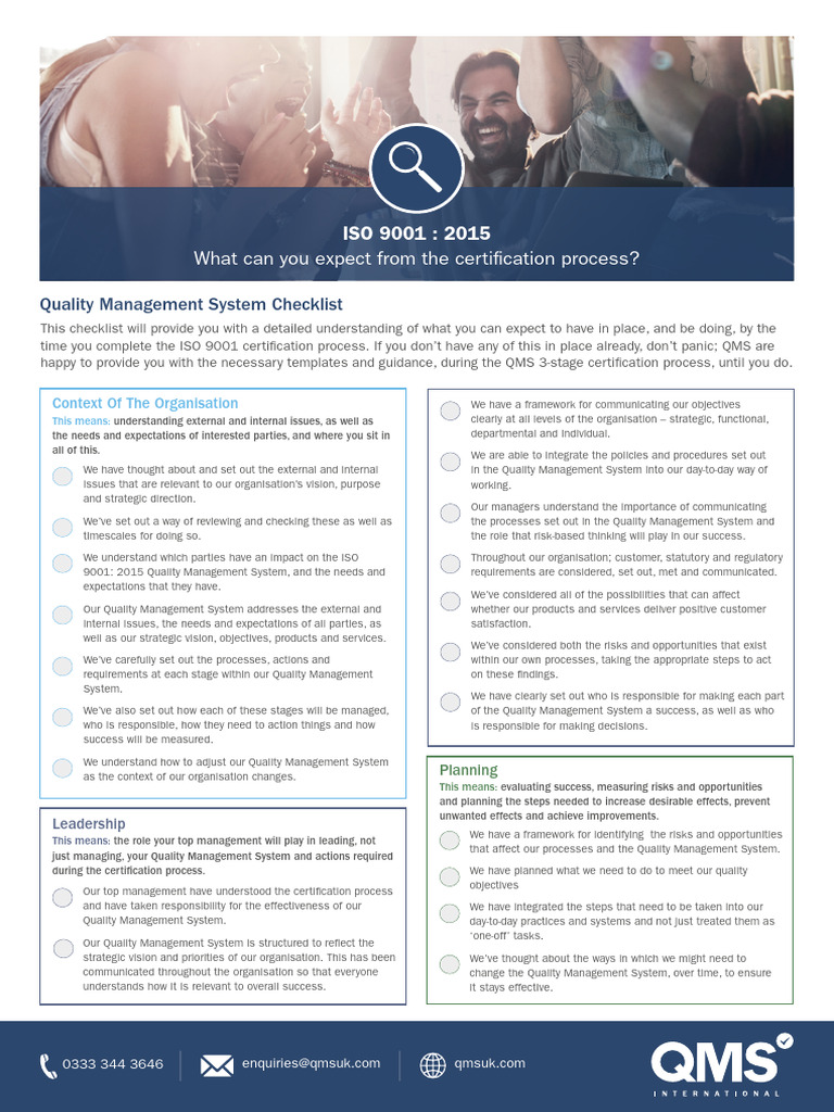 Product Checklist ISO 9001 1 | PDF | Quality Management | Quality ...