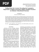 Lee 2018 Pulling Back The Curtain Revealing The Cumulative Importance of High Performing Highly Qualified Teachers On