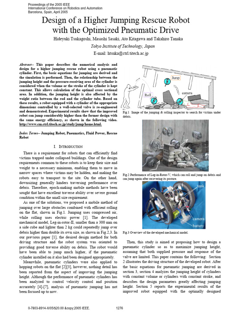 Higher Jumping Rescue Robot Design | PDF | Pressure | Friction
