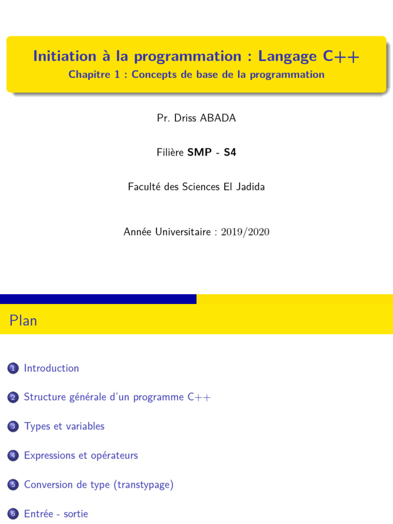 Initiation à la programmation C++ | PDF | C ++ | Programmation informatique