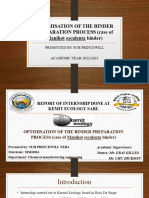 Optimisation of Manihot Esculenta Binder