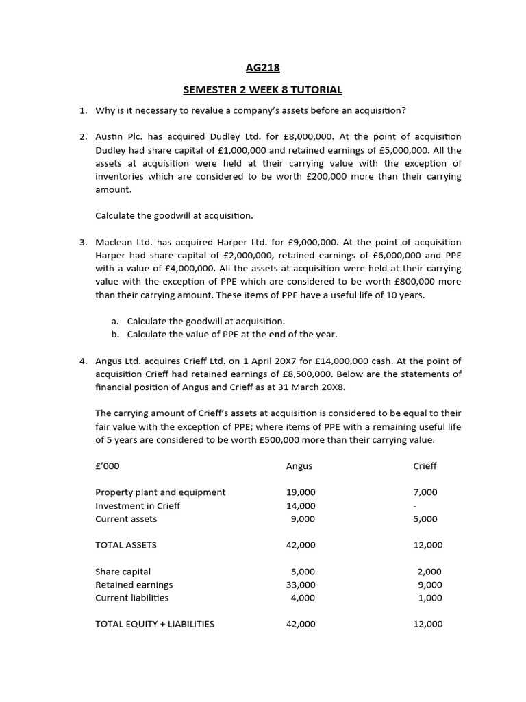Goodwill Calculation in Company Acquisitions | PDF | Goodwill ...