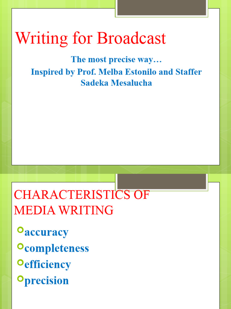 Writing For Broadcast | PDF | Grammar | Syntax