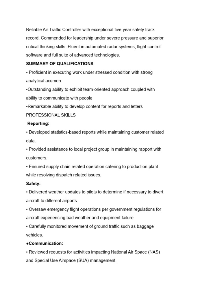 Summary of Qualifications | PDF