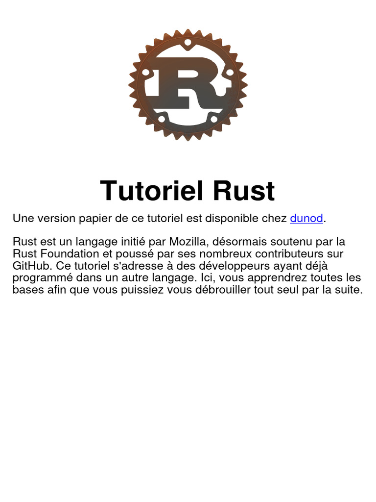 Tutoriel de Programmation en Rust | PDF | Structure de contrôle ...