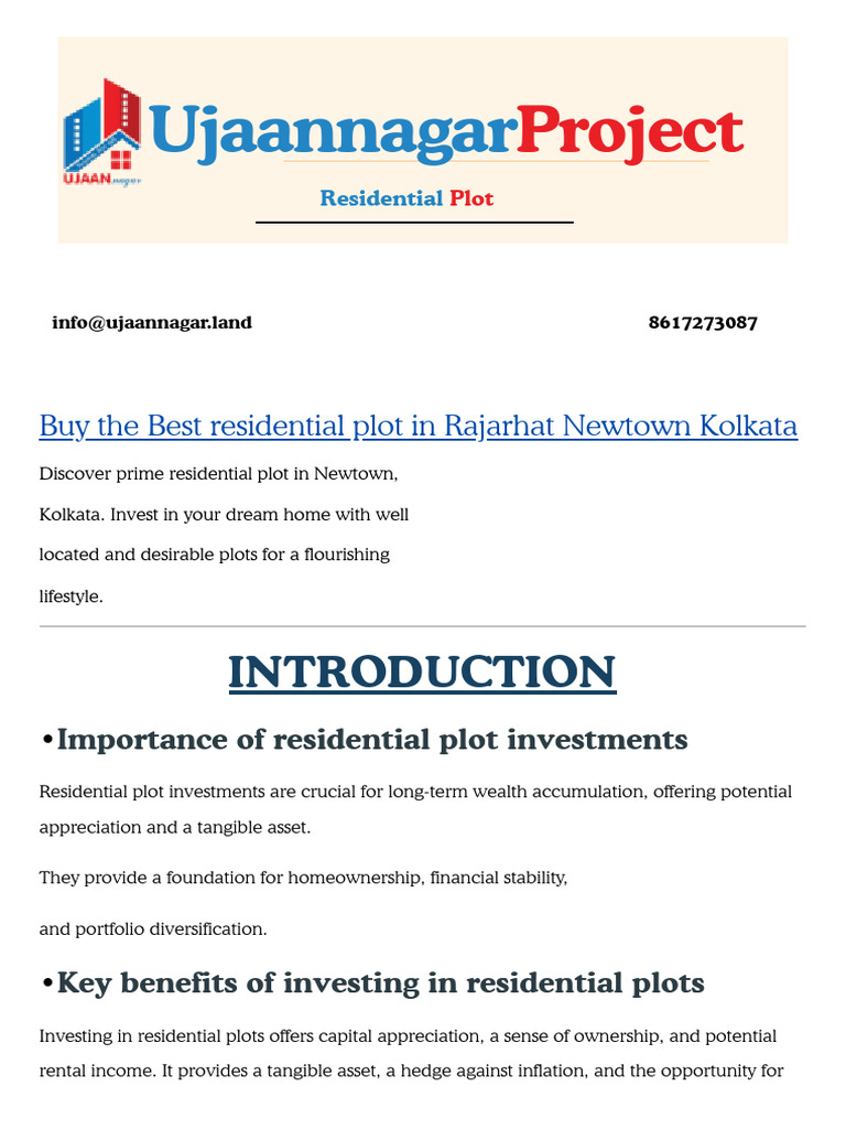 Invest in Residential Plots in Kolkata | PDF | Investing | Real Estate ...