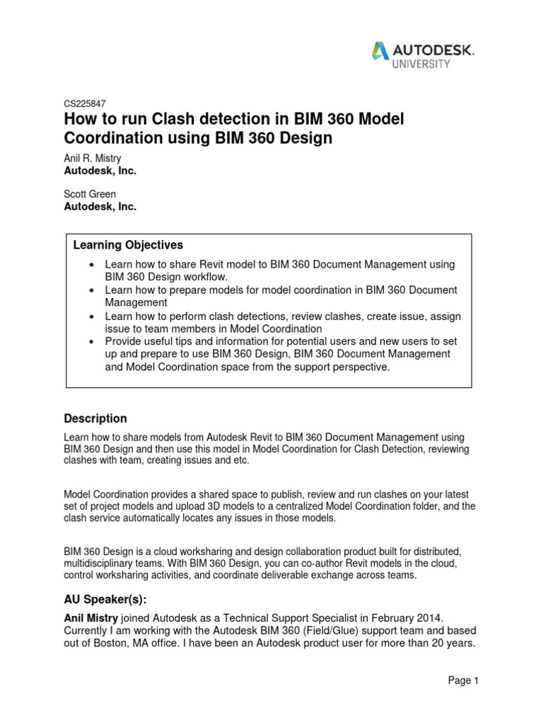 BIM 360 Model Coordination Clash Detection | PDF | Autodesk Revit ...