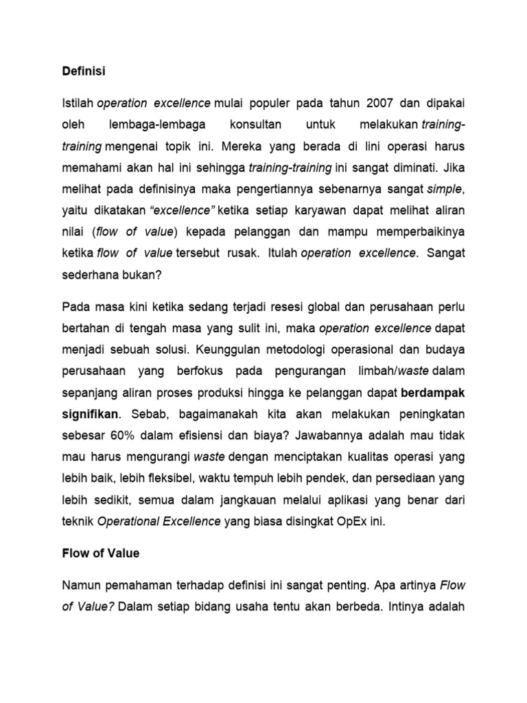 Operational Excellence Pdf