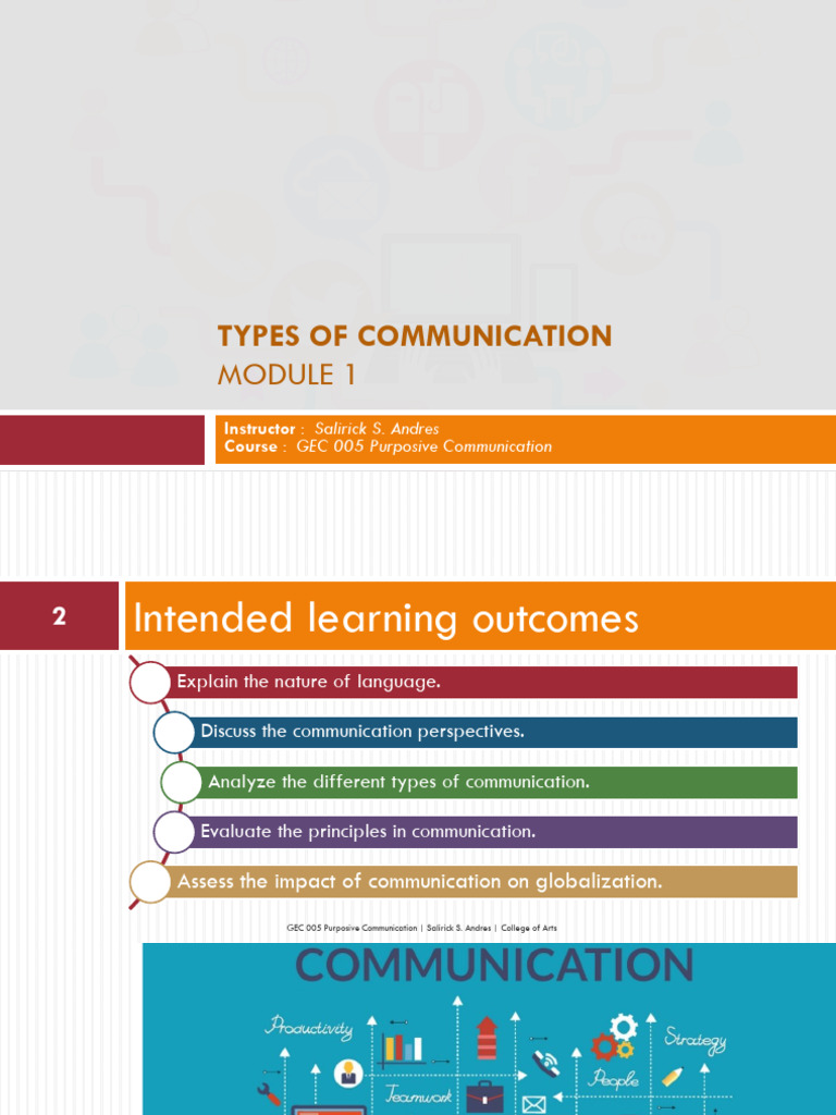 Module 1 Types and Principles of Communication | PDF | Communication ...