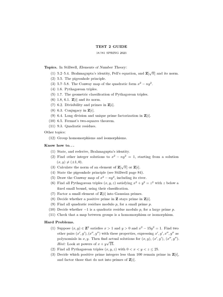 Mit 18 781 s 23 test 2 guide pdf