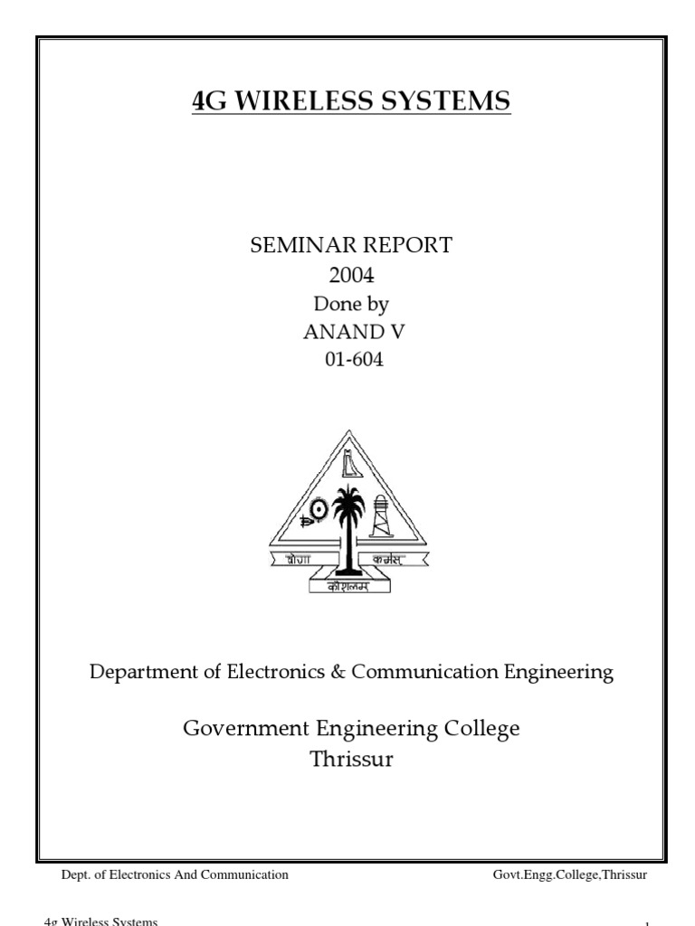 4G Wireless Systems Seminar Report | PDF | Orthogonal Frequency ...