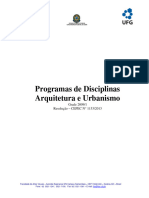 Programas de Disciplinas Arquitetura e Urbanismo - Grade 2019 - Arquivo Único