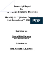 The Triangle Similarity Theorems