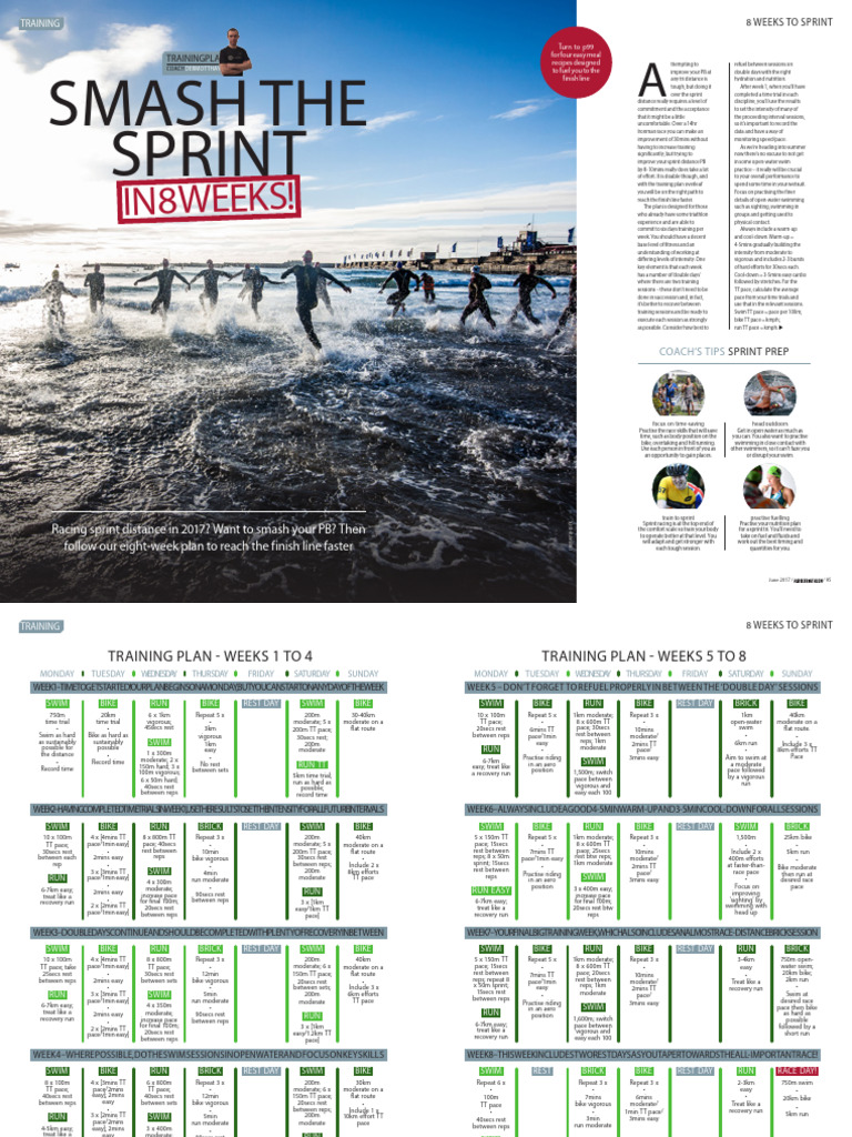 8-Week Sprint Triathlon Training Plan | PDF