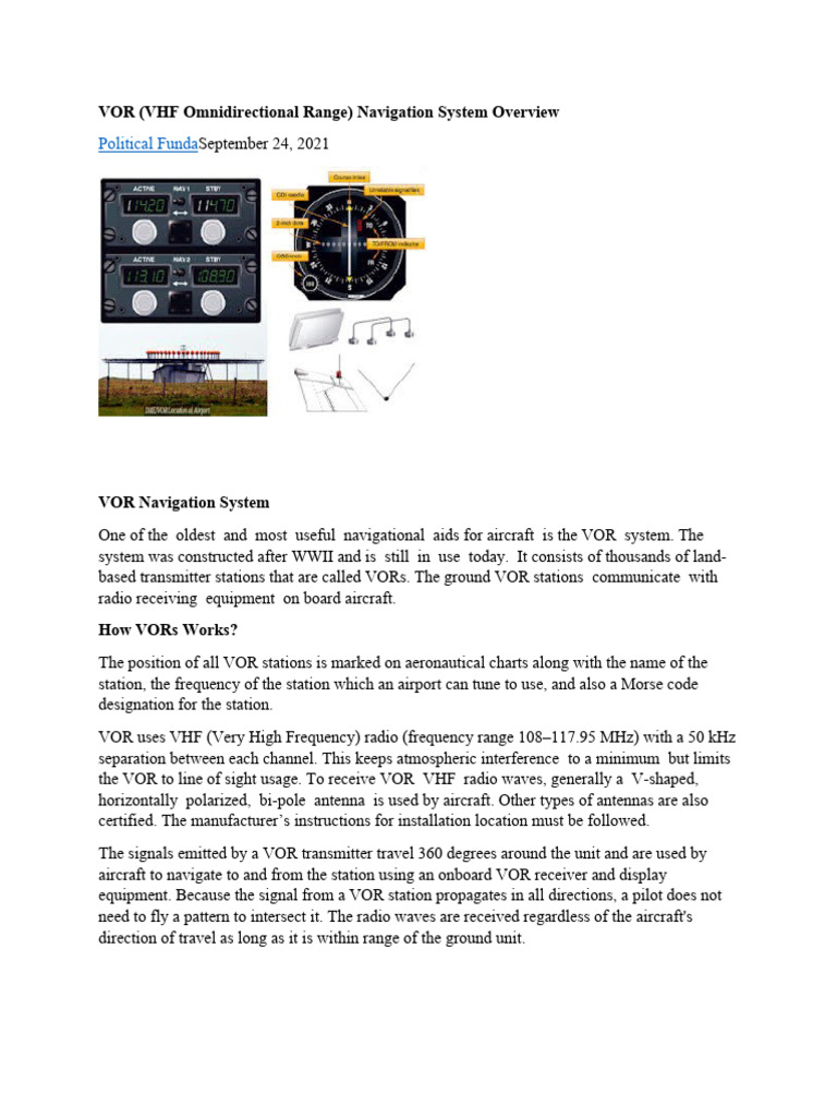 VOR/DME Navigation System Overview | PDF | Very High Frequency ...