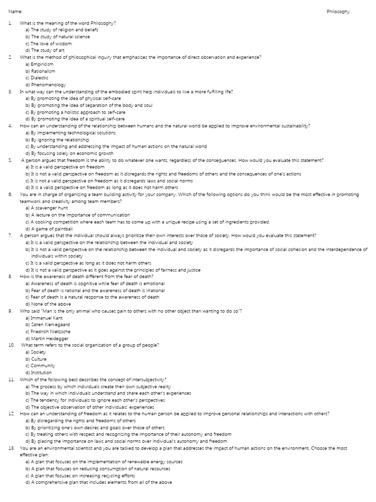 Philosophy Pdf Free Will Rationalism