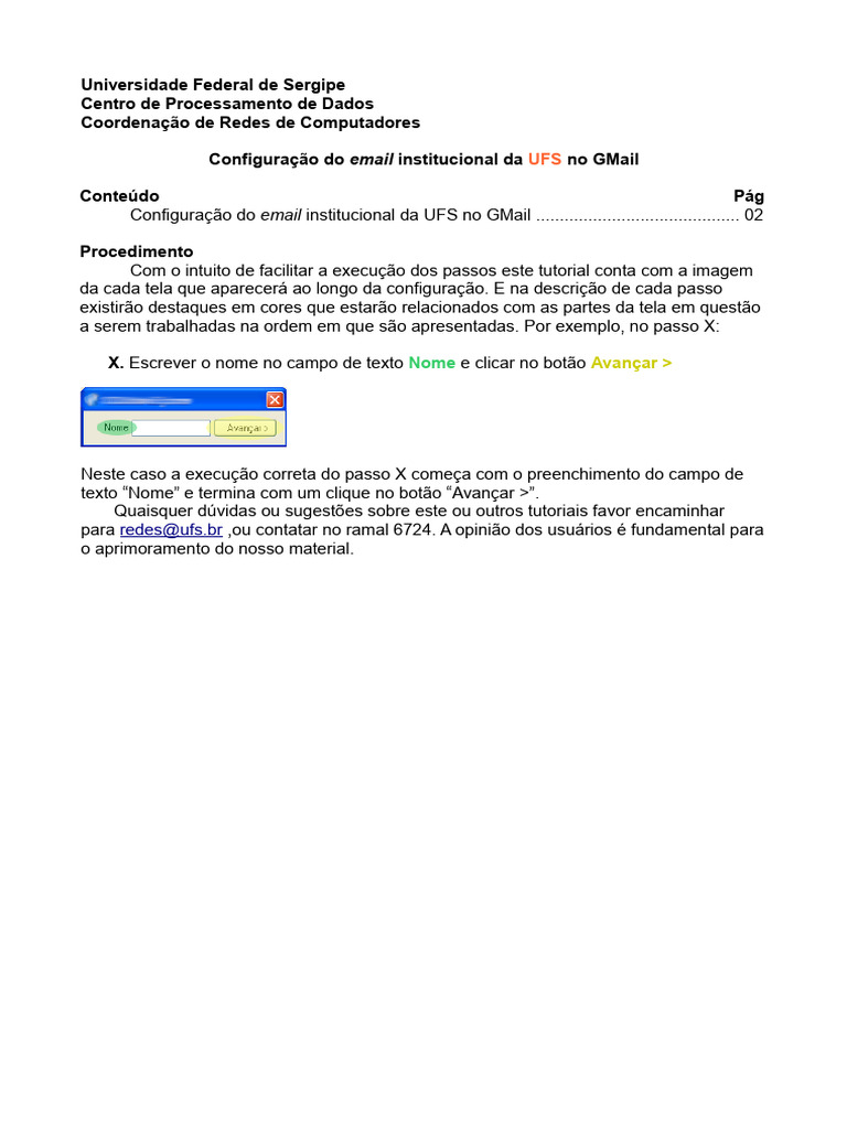 Configuração de Email UFS no Gmail | PDF | Gmail | Informática