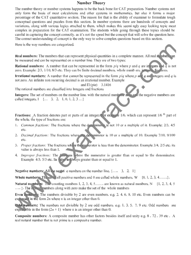 Mathematics-Number-Theory (Not Necessary) | PDF