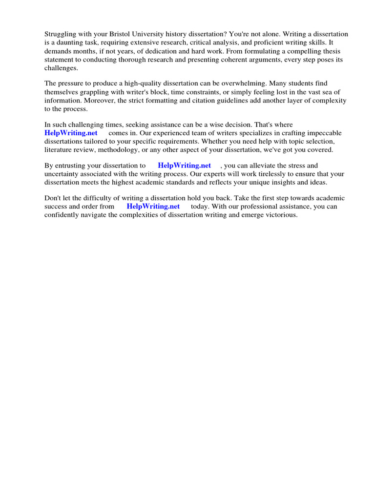 Bristol Dissertation Writing Help | PDF | Thesis | Written Communication