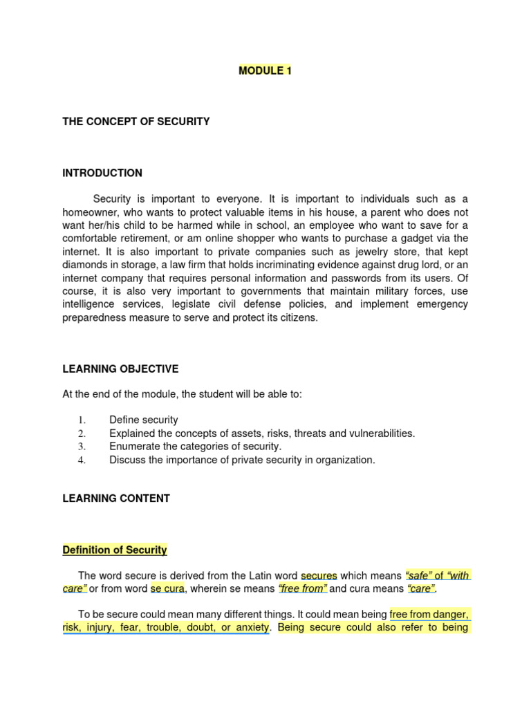 Understanding Security Concepts and History | PDF | Physical Security ...