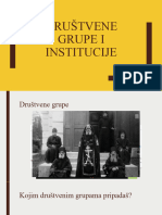 Društvene Grupe I Institucije