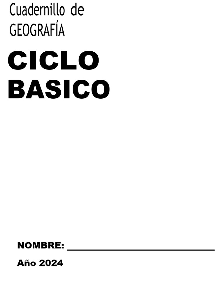 Cuadernillo de Geografia Con Actividades Ciclo Basico 2024 PDF | PDF ...