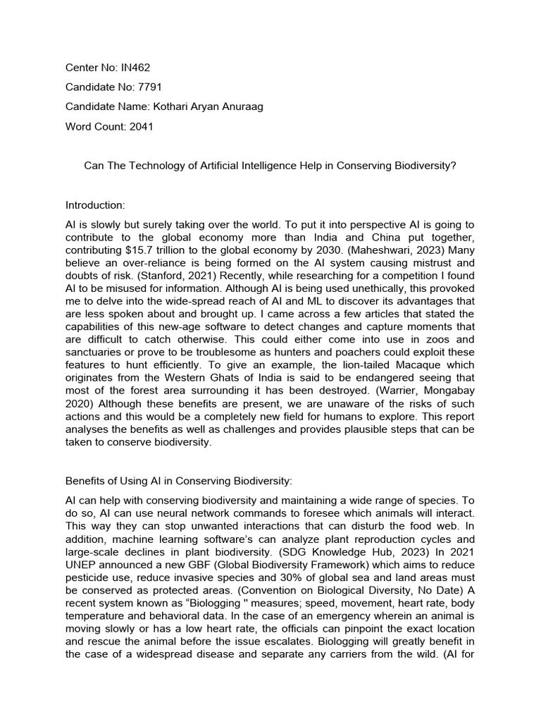 Can The Technology of Artificial Intelligence Help in Conserving ...