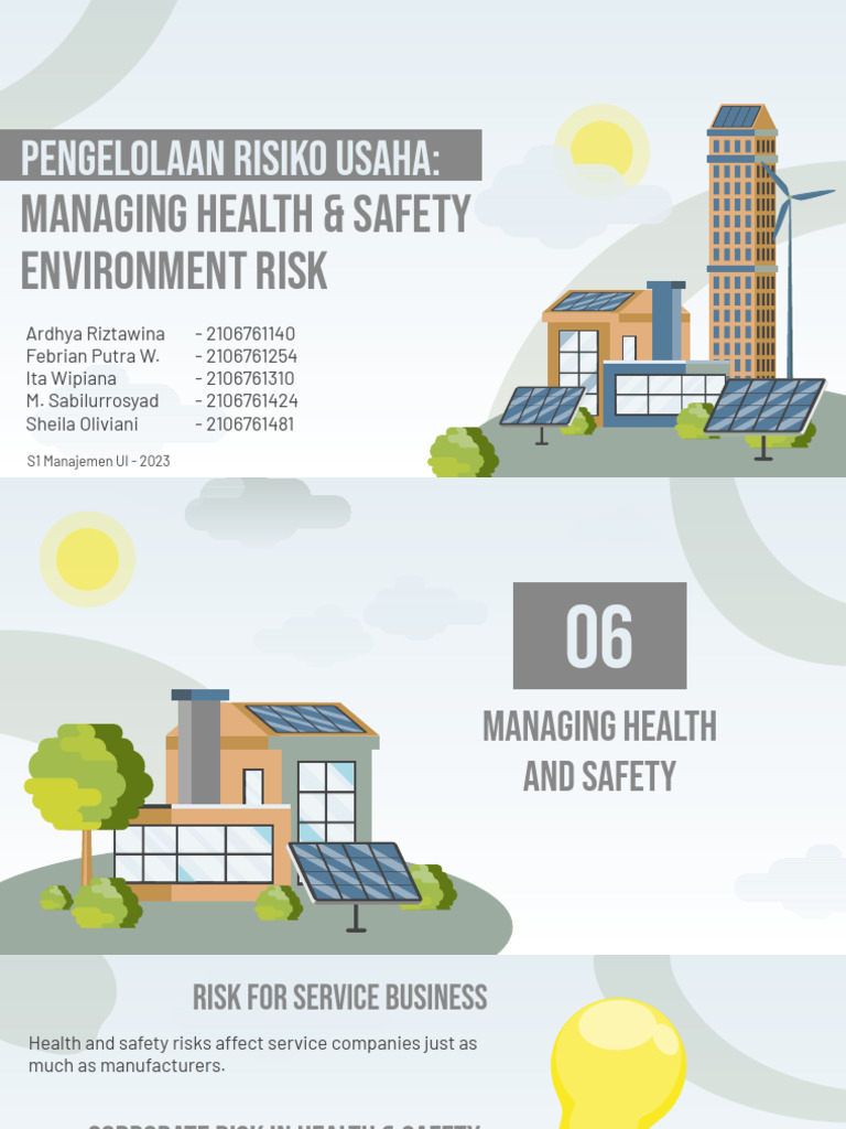 PT3 - Grup 3 - Managing Health & Safety Environment Risk | PDF ...