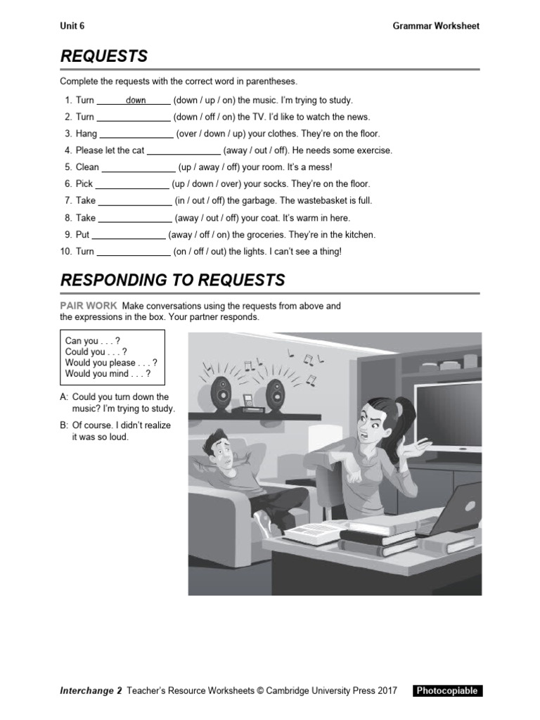 Grammar Worksheet: Making Requests | PDF