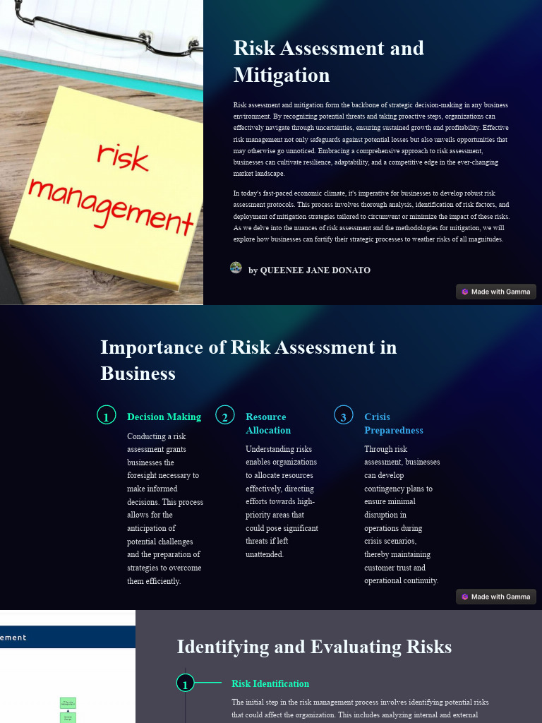 Topic 10 Risk Assessment And Mitigation Pdf Risk Management Risk