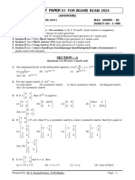 Maths Class XII Mock Test Paper 01 For Board Exam 2024 Answers