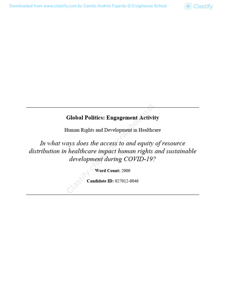 In What Ways Does The Access To and Equity of Resource Distribution in ...