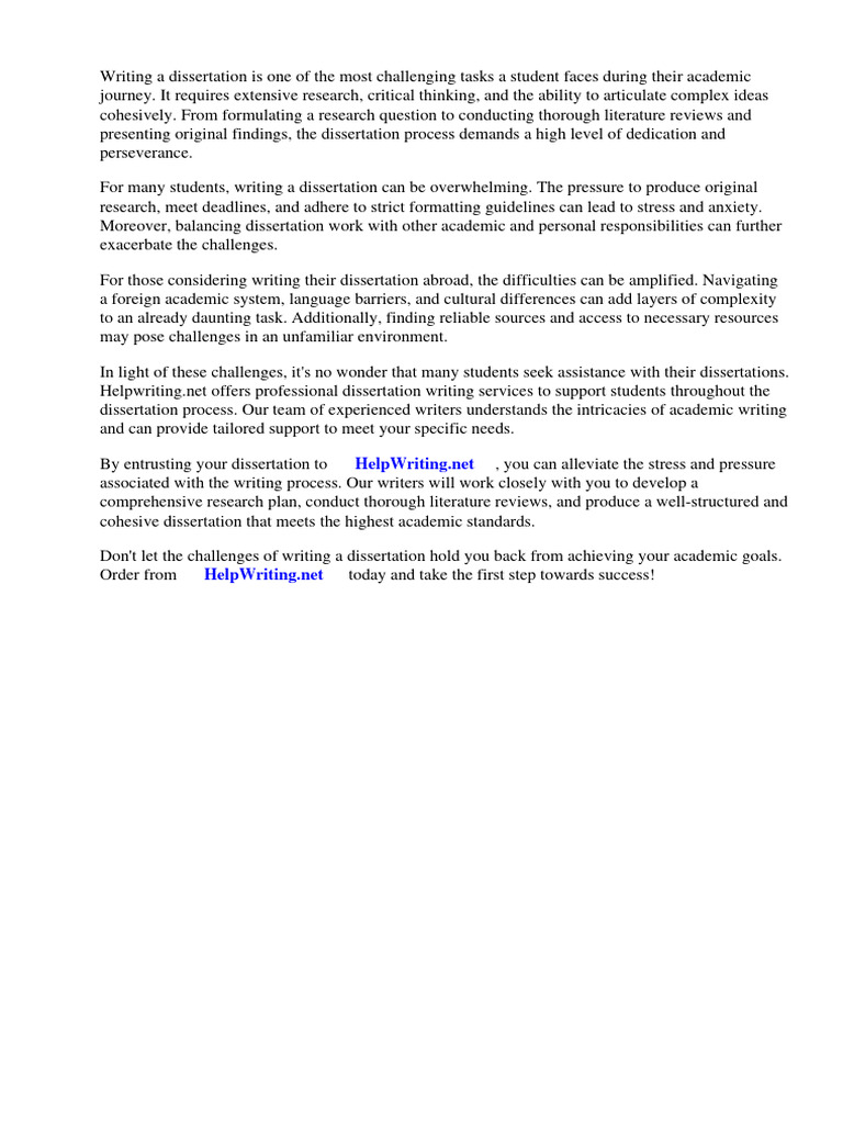 Dissertation Im Ausland Schreiben PDF Thesis Cognition