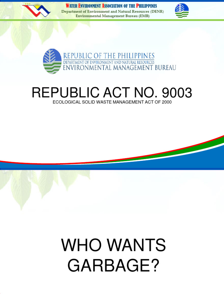 Ecological Solid Waste Management in the Philippines | PDF | Waste ...