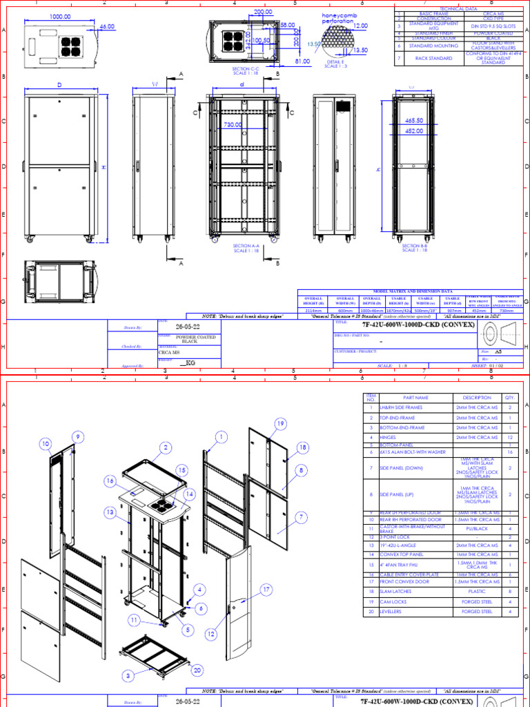 Technical Data for 42U Rack Design | PDF