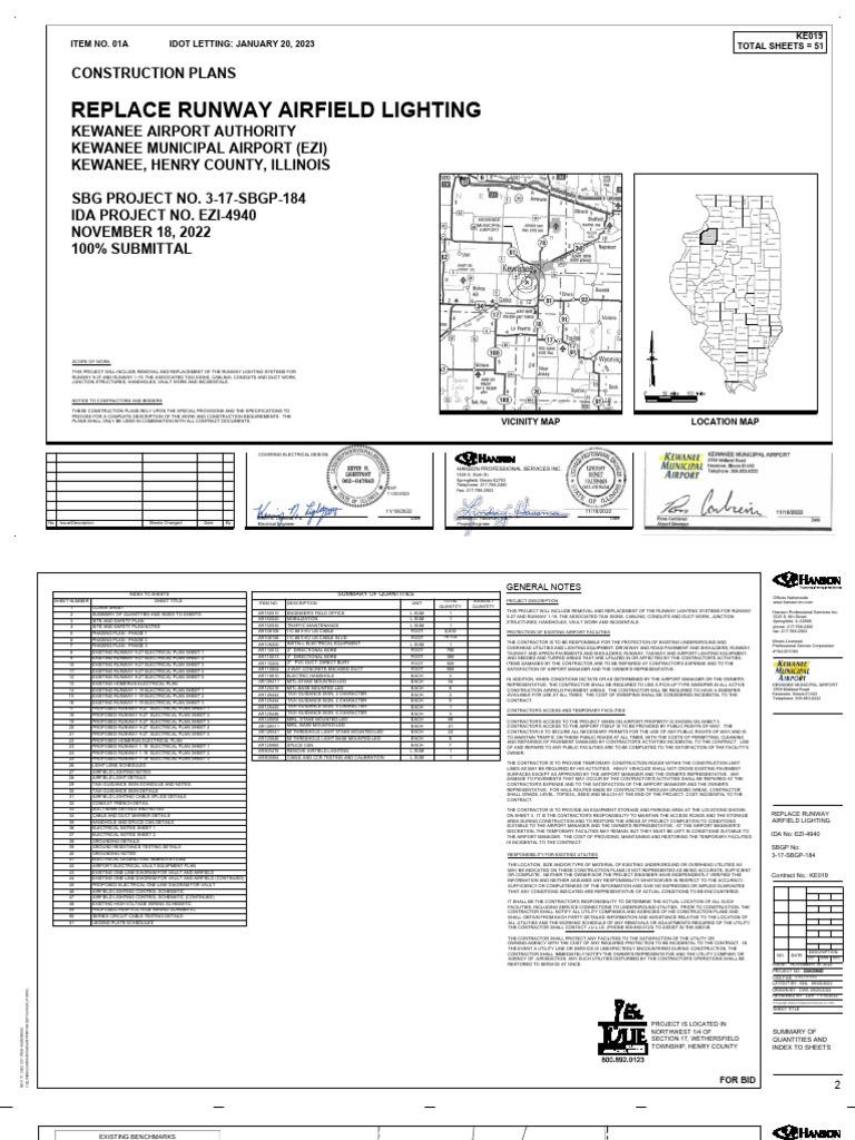 Replace Runway Airfield Lighting: Construction Plans | PDF | Airport ...