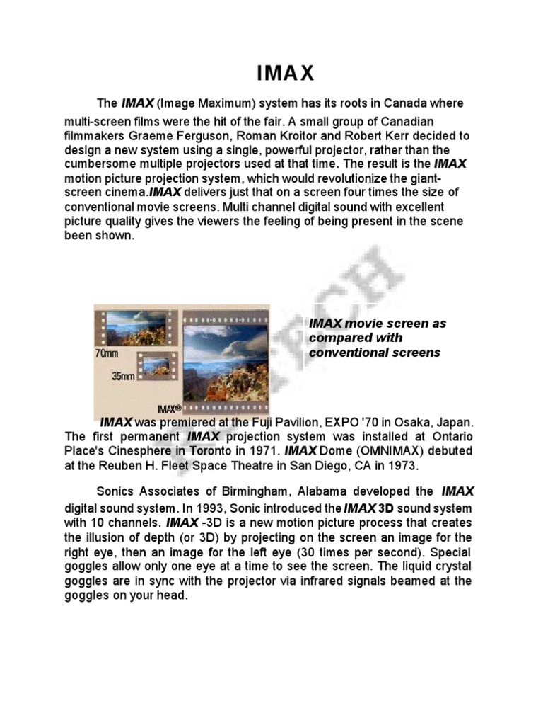 Imax | PDF | Loudspeaker | Sound Production Technology