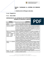 Variables Sistema Riesgos Laborales