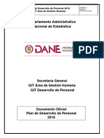 Plan de Desarrollo de Personal DANE 2018